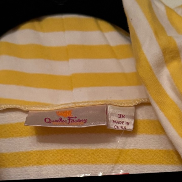 NWT Quacker Factory Sz 3X Rhinestone Anchor Striped Knit Yellow Striped Pullover - Picture 3 of 9